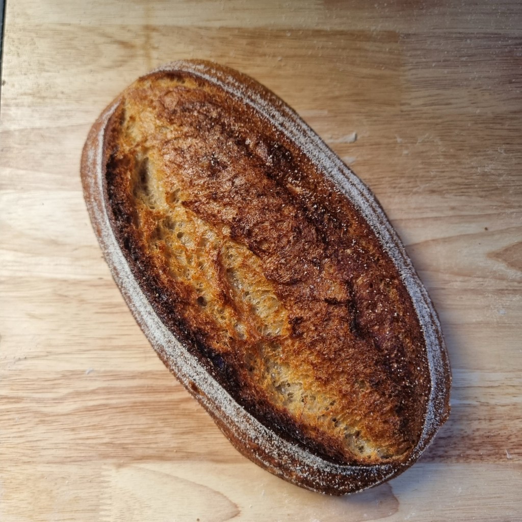Wholemeal bread loaf photographed from above