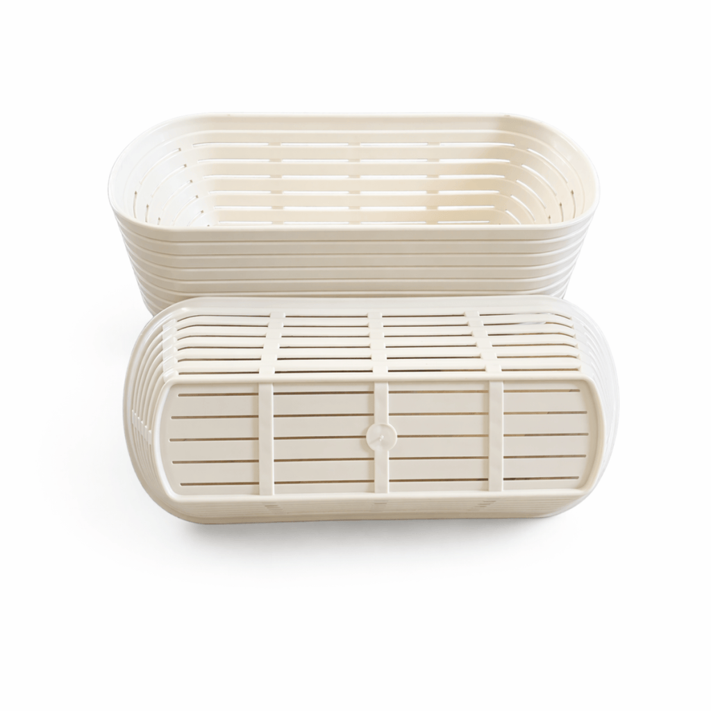 Stacked Australian-made oval bread proofing baskets by Bread Basket Company